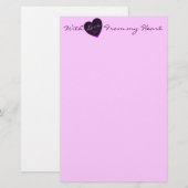 Avec amour de mon coeur, papeterie de coeur (Devant / Derrière)