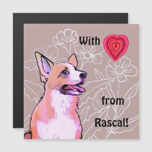Avec amour de votre corgi – Carte magnétique migno