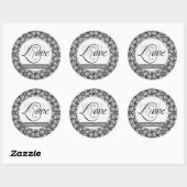 AVEC AMOUR Stickers Black+White (Feuille)
