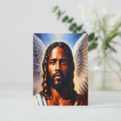 Avec Angel Wings Carte postale chrétienne (Debout devant)