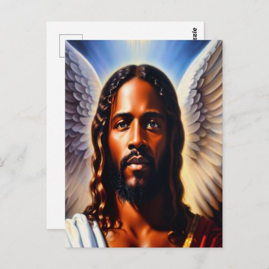 Avec Angel Wings Carte postale chrétienne (Devant / Derrière)