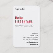 Avec carte de visite Monogramme en portrait (Devant)