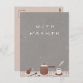 Avec Carte Postale Chaleureuse Vintage (Devant / Derrière)