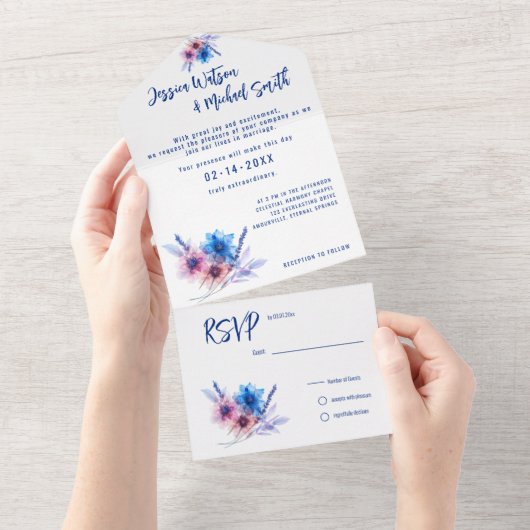 💍 Avec Carte RSVP Pastel Whispers Meaders (Déchirure)