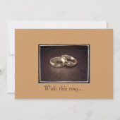 "Avec cette bague..." Faire-part de mariage inform (Devant)