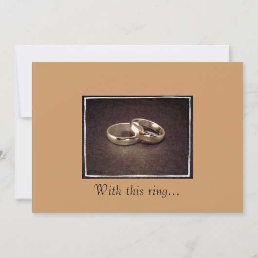 "Avec cette bague..." Faire-part de mariage inform (Devant)