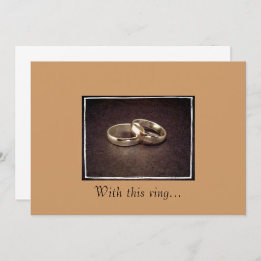 "Avec cette bague..." Faire-part de mariage inform (Devant / Derrière)