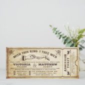 Avec Cette Invitation De Billet De Mariage Vintage (Debout devant)