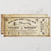 Avec Cette Invitation De Billet De Mariage Vintage (Devant / Derrière)