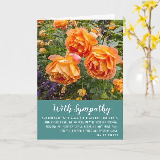 Avec compassion, carte chrétienne avec des écritur (Fleur jaune)