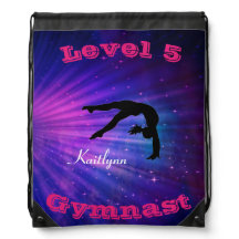 Sac à cordon personnalisé niveau et nom gymnastiqu