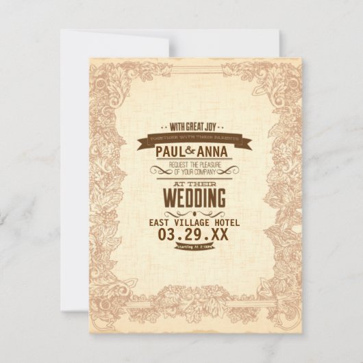 Avec de grandes invitations de mariage (Devant)