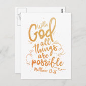 Avec Dieu tout est possible Carte postale (Devant / Derrière)