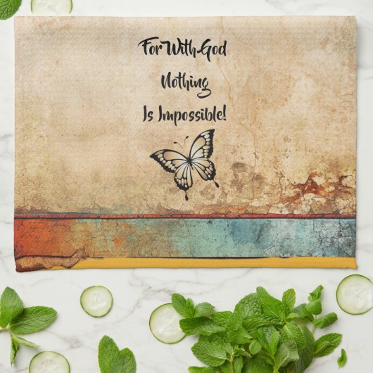 Avec Dieu, Tout Est Possible Serviette Rustique De (Plié)