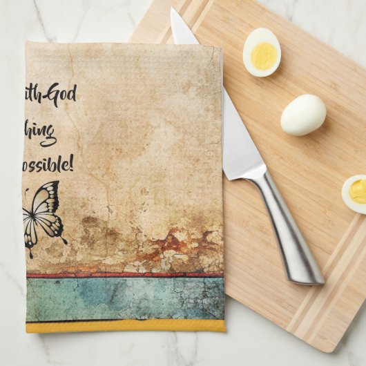 Avec Dieu, Tout Est Possible Serviette Rustique De (Quart Plié)