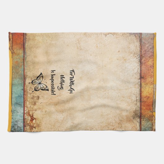 Avec Dieu, Tout Est Possible Serviette Rustique De (Horizontal)