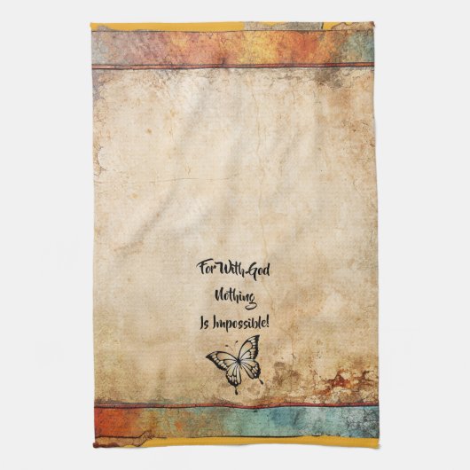 Avec Dieu, Tout Est Possible Serviette Rustique De (Vertical)