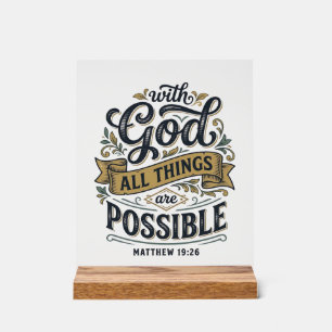 Avec Dieu Toutes Choses Sont Possibles Vintage Chr