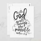 Avec Dieu toutes les choses sont possibles Carte p (Devant / Derrière)