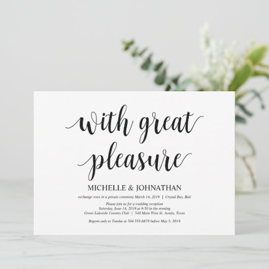 Avec grand plaisir, Faire-part de mariage en fuite (Debout devant)