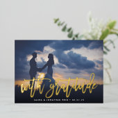 Avec gratitude | Carte de remerciements Mariage Go (Debout devant)