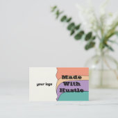 Avec Hustle T-Shirt Maker Carte de visite (Debout devant)