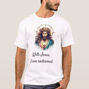 Avec Jésus, je suis racheté T-shirt de luxe émotio