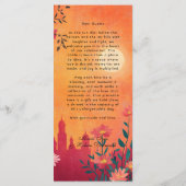 Avec joli texte Carte de menu Sunset Serenade (Dos)