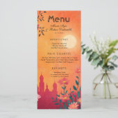Avec joli texte Carte de menu Sunset Serenade (Debout devant)