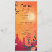 Avec joli texte Carte de menu Sunset Serenade (Devant)
