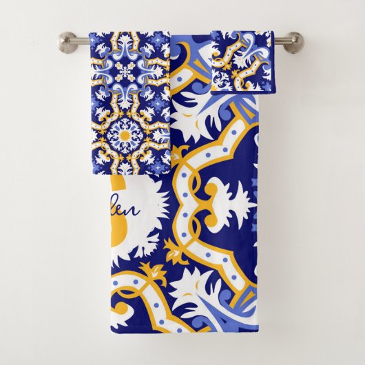 Avec le nom 💙 💛 périwinkle, bleu et jaune Azulej (En situation)