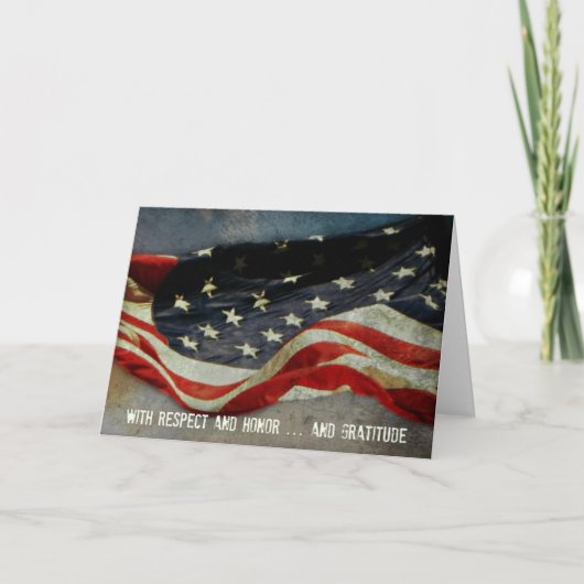 Avec le respect, honneur - carte de jour de (Devant)