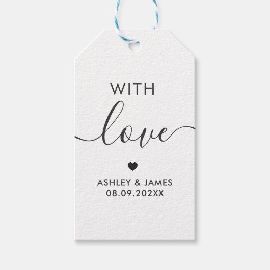 Avec les étiquettes d'amour, étiquette cadeau Mari (Devant)