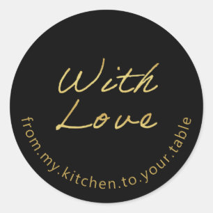 Avec l'or Étiquette de Love Baker sur le noir