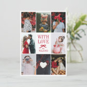 Avec Love Red Bow Multi-Photo Valentine Carte phot (Debout devant)