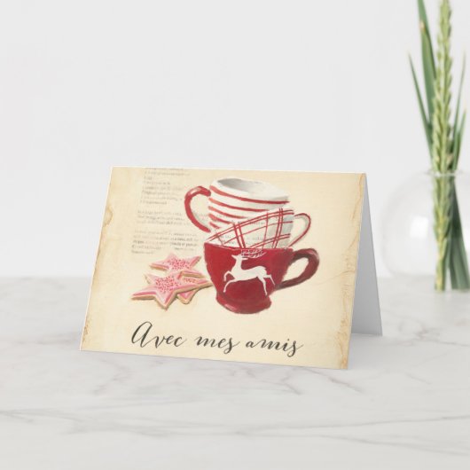Avec Mes Amis Feestdagen Kaart (Voorkant)