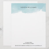 Avec Motif En-tête de la lettre Office Aquarelle Bleue (Devant / Derrière)