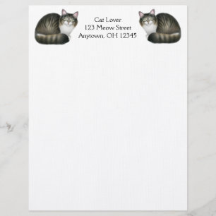 Avec Motif En-tête de lettre amical de chats tigrés
