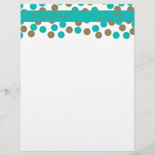 Avec Motif En-tête de lettre bleu turquoise et bleu foncé Pol