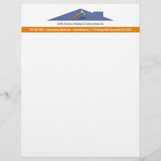 Avec Motif En-tête de lettre Constructions de toiture (Devant)