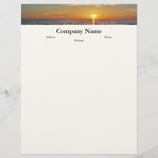 Avec Motif En-tête de lettre de coucher du soleil de plage (Devant)
