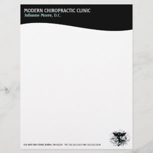 Avec Motif En-tête de lettre féminin de chiropractie de