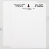 Avec Motif En-tête de lettre maçonnique de loge de style (Devant / Derrière)