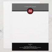 Avec Motif En-tête de lettre moderne d'affaires de monogramme (Devant / Derrière)