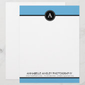 Avec Motif En-tête de lettre Monogramme vert noir et bleu (Devant / Derrière)