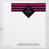 Avec Motif En-tête de lettre rose et noir chic de (Devant / Derrière)