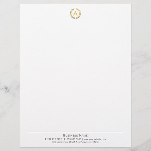 Avec Motif En-tête de lettre simple simple de monogramme de (Devant)