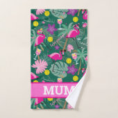 🦩 🦩 🦩 avec nom, Fête tropicale avec pickleball, (Serviette à main)