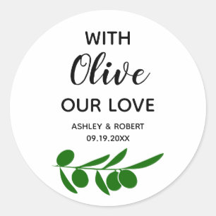 Avec Olive Notre Amour, Autocollants Rond de Huile
