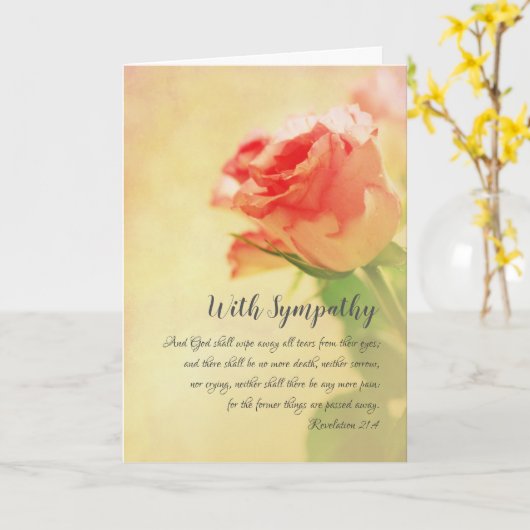 Avec sympathie, carte chrétienne avec des écriture (Fleur jaune)